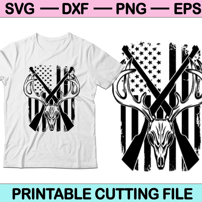 American Flag Deer Hunting SVG PNG Digital Cutting Files