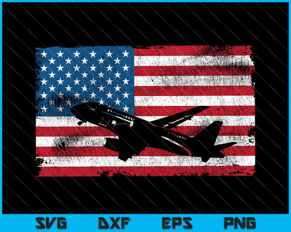 Camisa piloto de bandera americana SVG PNG Cortar archivos imprimibles