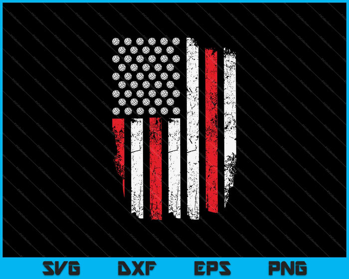 Bandera Americana Voleibol SVG PNG Cortar Archivos Imprimibles