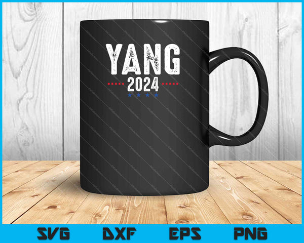 Andrew Yang 2024 presidentsverkiezingen politiek kostuum SVG PNG snijden afdrukbare bestanden