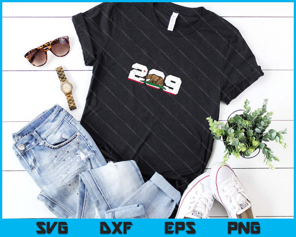 Area Code 209 SVG PNG Cutting Printable Files - on a t-shirt