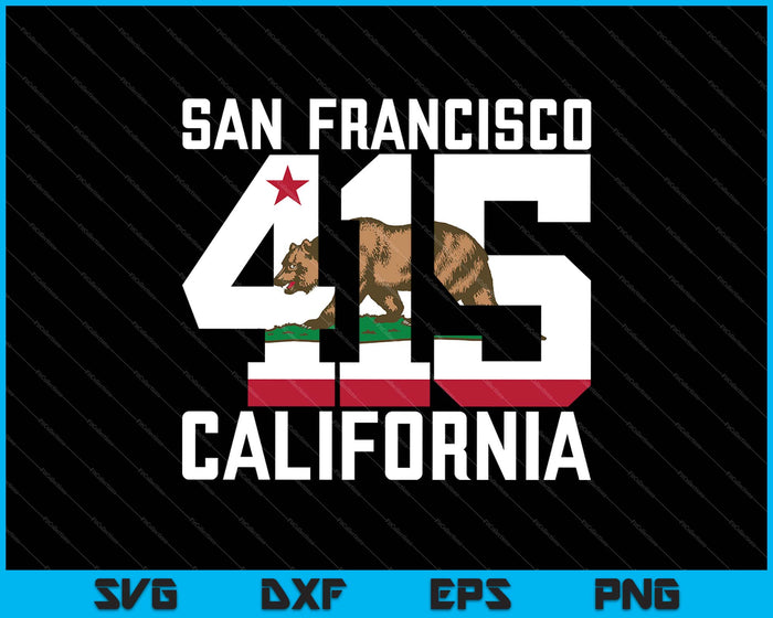 Netnummer 415 San Francisco Californië SVG PNG snijden afdrukbare bestanden