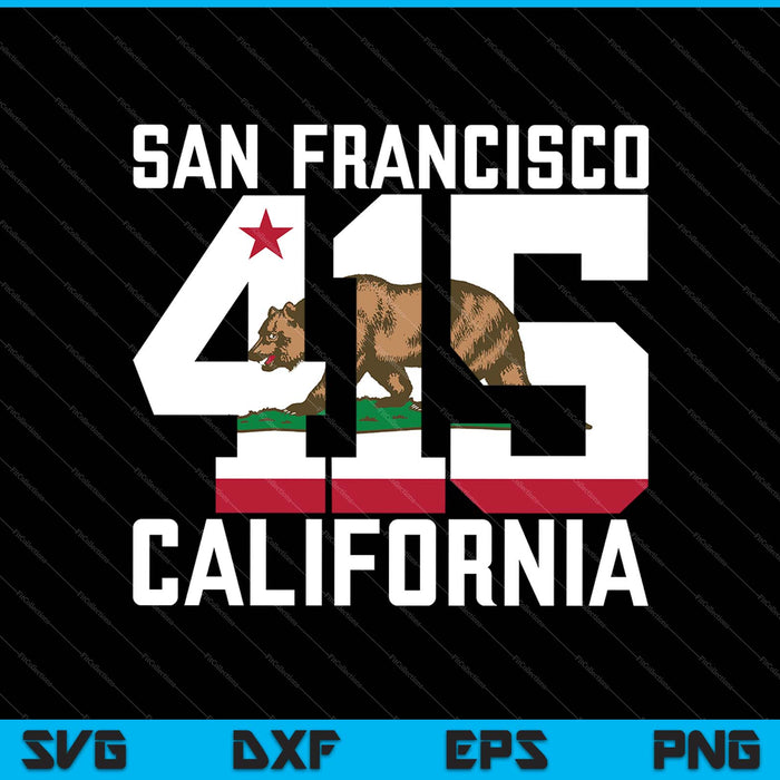 Netnummer 415 San Francisco Californië SVG PNG snijden afdrukbare bestanden