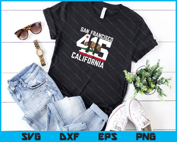 Area Code 415 San Francisco California SVG PNG Cutting Printable Files - on a t-shirt