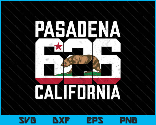 Netnummer 626 Pasadena Californië SVG PNG snijden afdrukbare bestanden