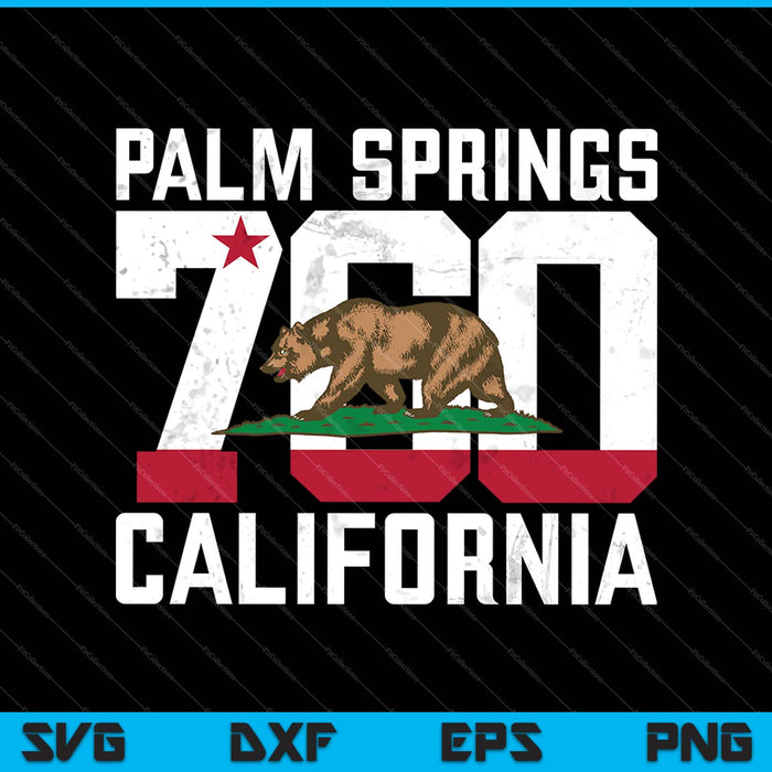 Código de área 760 Palm Springs California SVG PNG Cortar archivos imprimibles