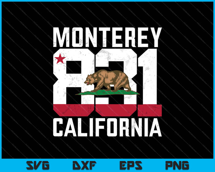 Area Code 831 Monterey California SVG PNG Cutting Printable Files