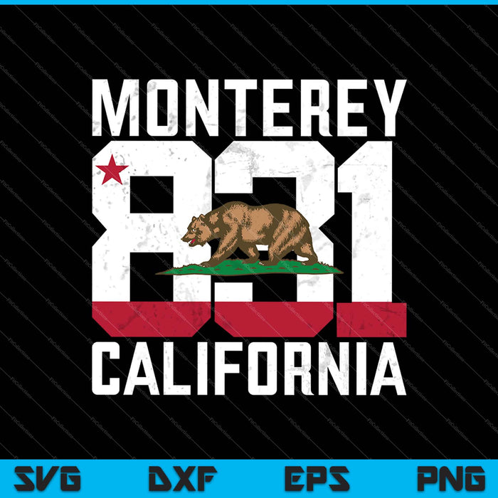 Código de área 831 Monterey California SVG PNG Cortar archivos imprimibles