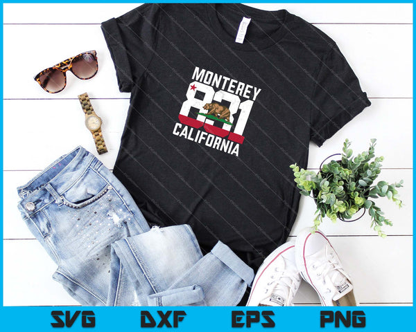 Area Code 831 Monterey California SVG PNG Cutting Printable Files - on a t-shirt