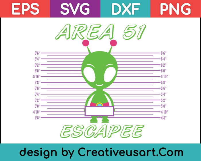 Área 51 Escapee SVG PNG Cortando archivos imprimibles