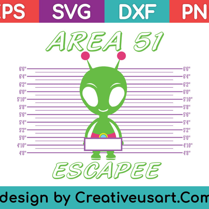 Área 51 Escapee SVG PNG Cortando archivos imprimibles