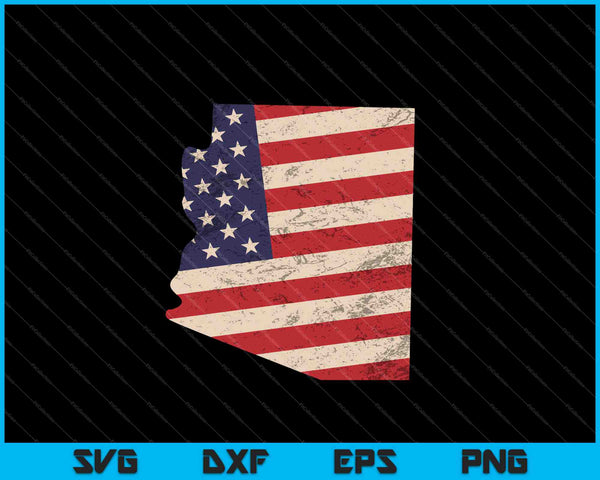 Arizona Amerikaanse vlag Vintage SVG PNG snijden afdrukbare bestanden