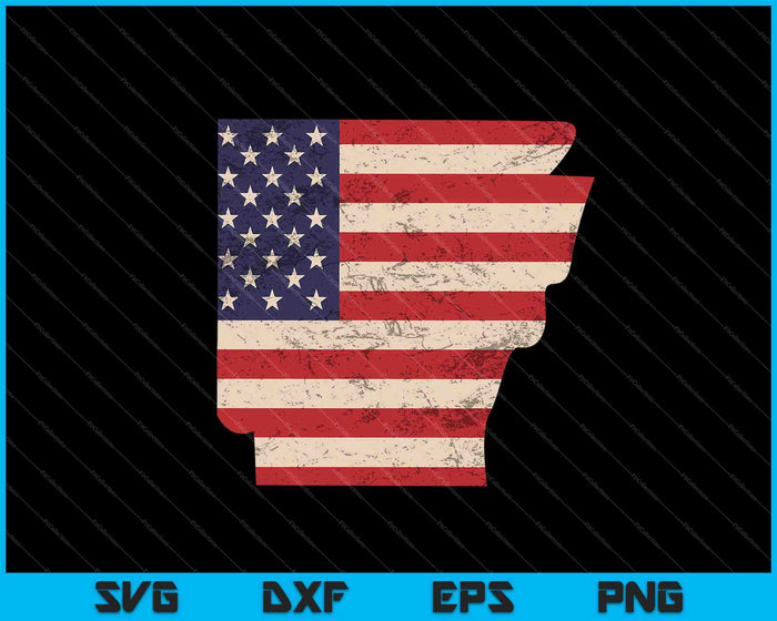 Arkansas Amerikaanse vlag Vintage SVG PNG snijden afdrukbare bestanden
