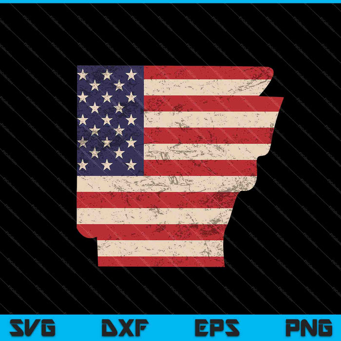 Arkansas Bandera Americana Vintage SVG PNG Cortando Archivos Imprimibles