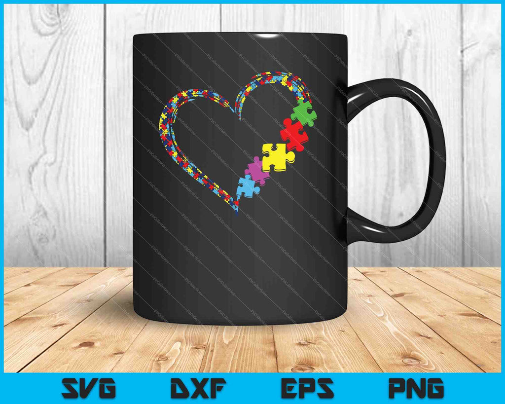 Autism Awareness Love Heart Puzzle Piece SVG PNG Files – creativeusarts