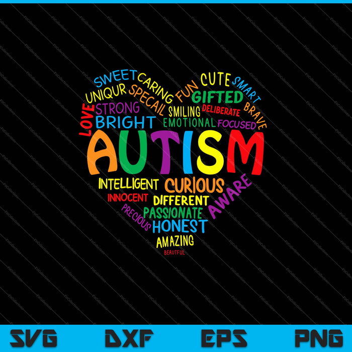 Autism Heart Autism Awareness proud Autism Mom SVG PNG Cutting Printable Files