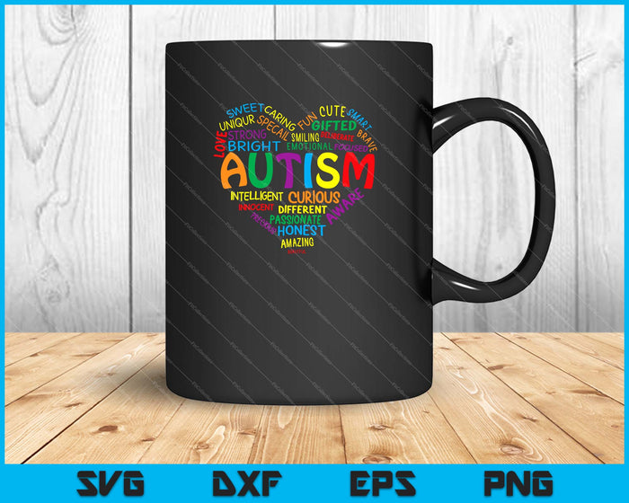 Autism Heart Autism Awareness proud Autism Mom SVG PNG Cutting Printable Files