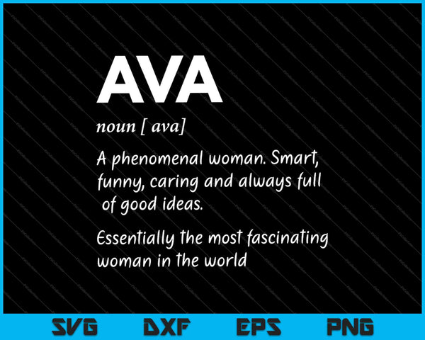 Ava Nombre Definición SVG PNG Cortar Archivos Imprimibles