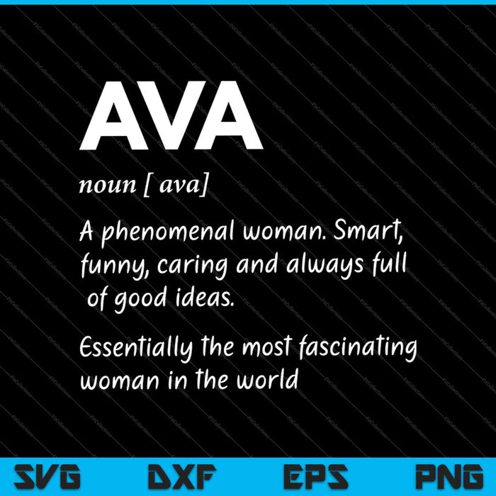 Ava Nombre Definición SVG PNG Cortar Archivos Imprimibles