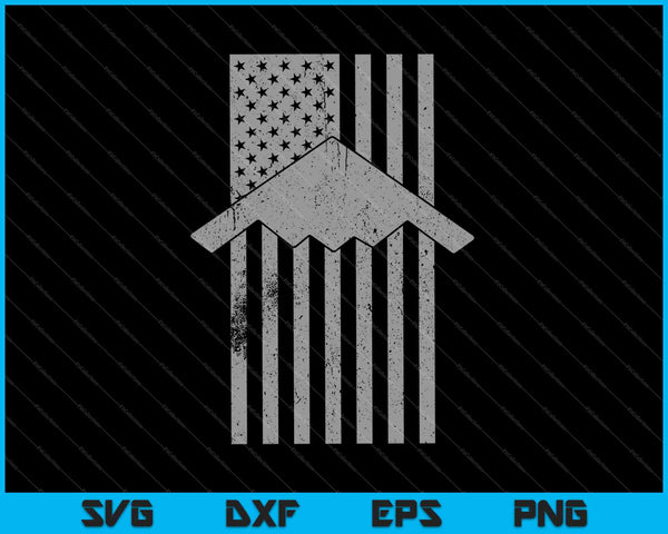 B-2 Spirit Stealth Bomber Patriotic Flag SVG PNG Cutting Printable Files