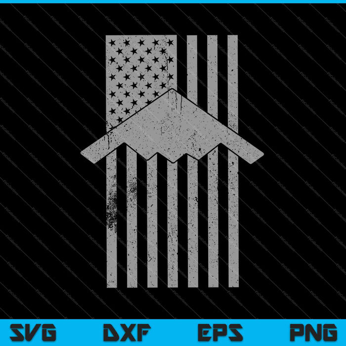 B-2 Spirit Stealth bommenwerper patriottische vlag SVG PNG snijden afdrukbare bestanden