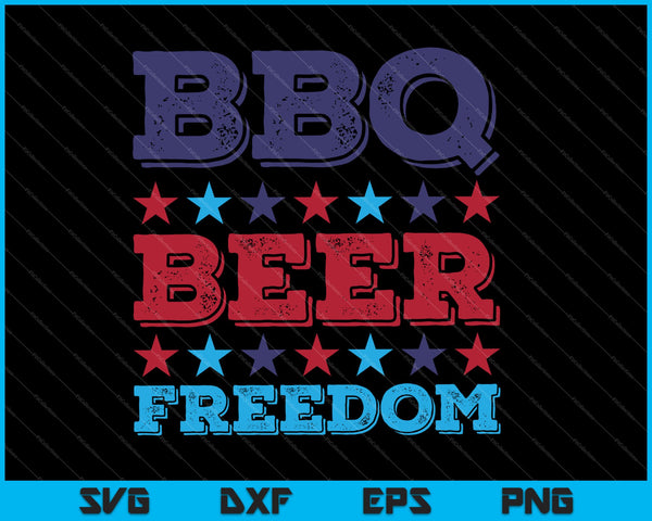 BBQ Beer Freedom 4th July SVG PNG Cutting Printable Files