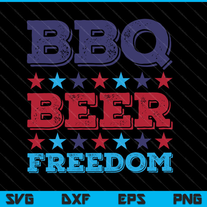 BBQ-bier vrijheid 4 juli SVG PNG snijden afdrukbare bestanden