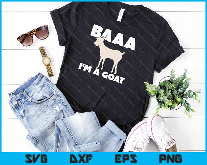 Baa Soy un disfraz de cabra animal divertido fiesta de Halloween cabra SVG PNG cortando archivos imprimibles