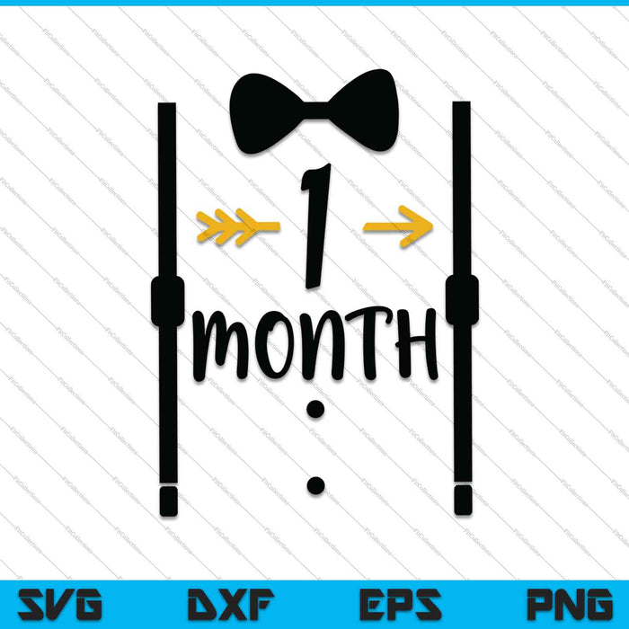 Baby Boys First Year First Month Milestone Tux and Tie SVG PNG Cutting Printable Files