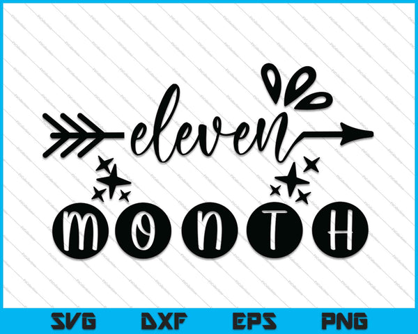 Baby Girls First Year Eleventh Month Milestone SVG PNG Cutting Printable Files