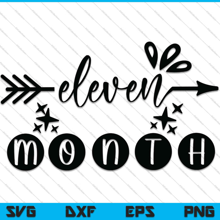 Baby Girls First Year Eleventh Month Milestone SVG PNG Cutting Printable Files
