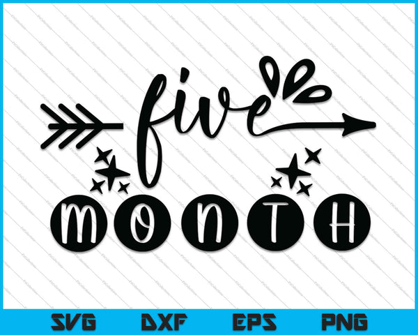 Baby Girls First Year Fifth Month Milestone SVG PNG Cutting Printable Files
