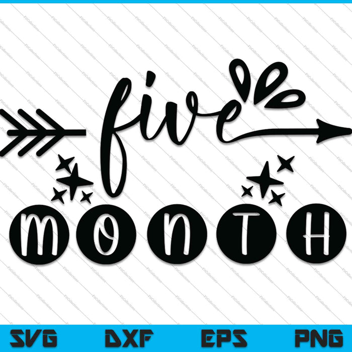 Baby Girls First Year Fifth Month Milestone SVG PNG Cutting Printable Files