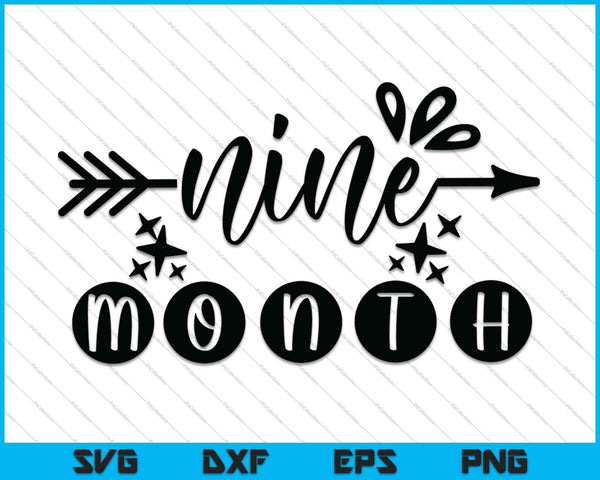 Baby Girls First Year Ninth Month Milestone SVG PNG Cutting Printable Files