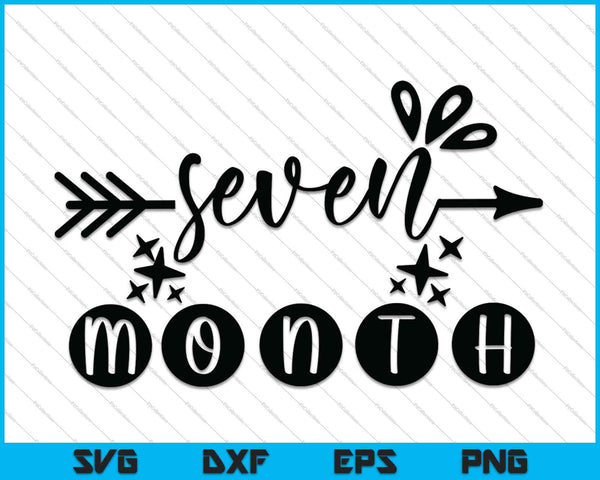 Baby Girls First Year Seventh Month Milestone SVG PNG Cutting Printable Files