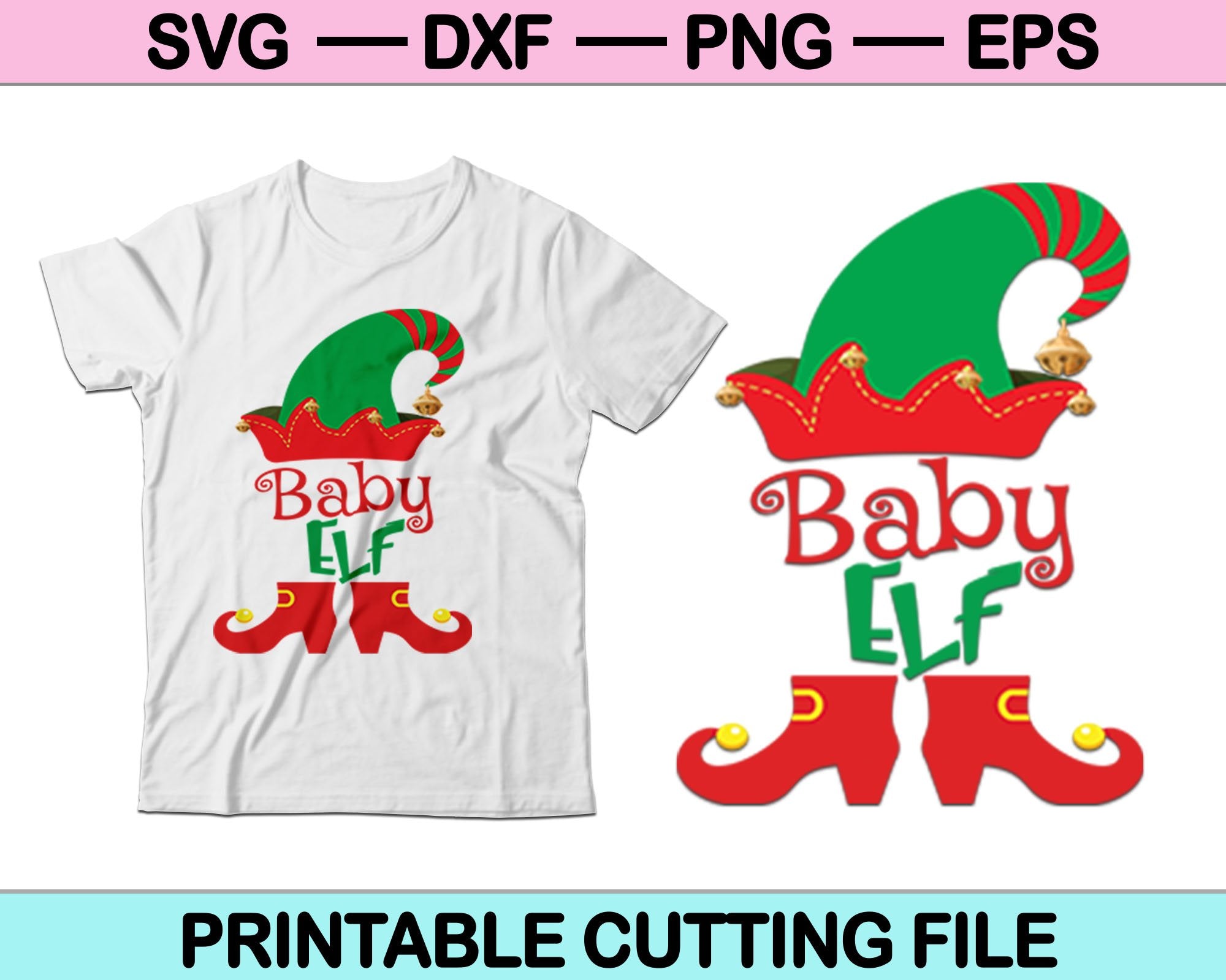 Christmas ELF Family Baby SVG PNG Cutting Printable Files