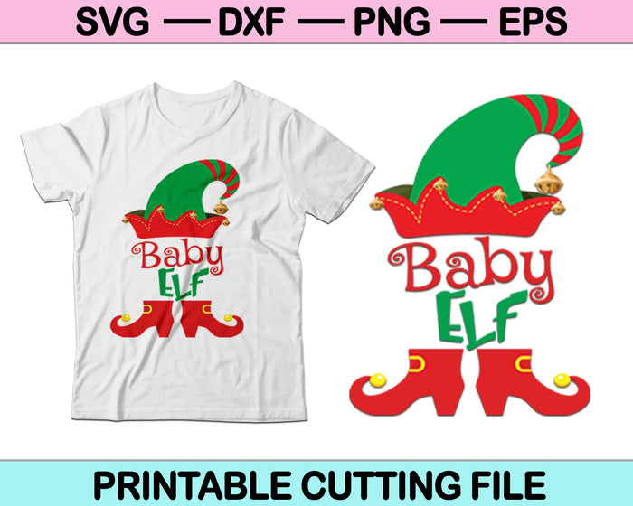 Navidad ELF Familia Bebé SVG PNG Cortando Archivos Imprimibles 