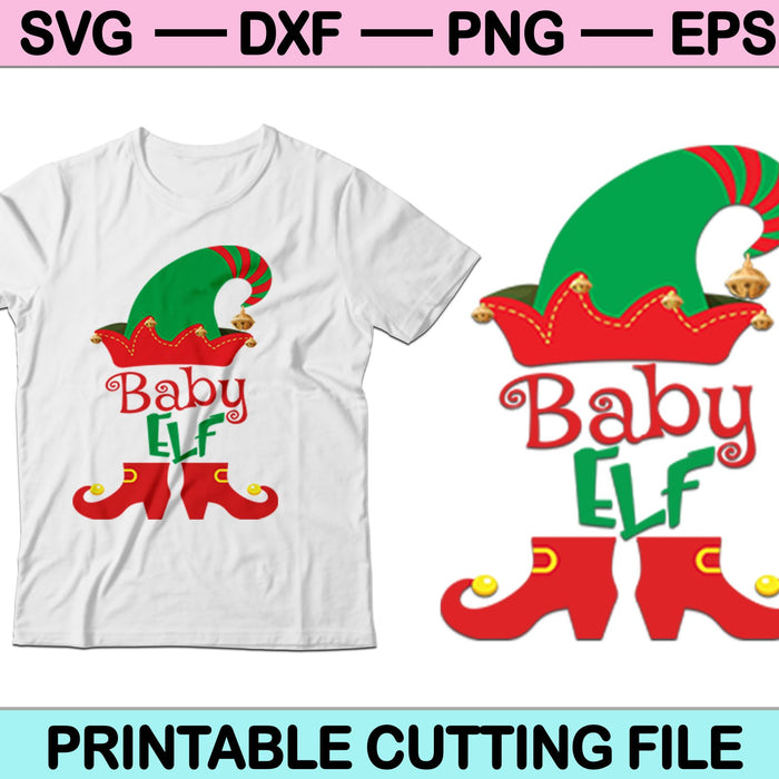 Kerst ELF familie Baby SVG PNG snijden afdrukbare bestanden 