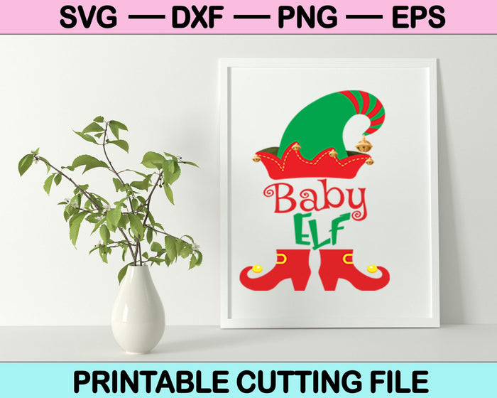 Navidad ELF Familia Bebé SVG PNG Cortando Archivos Imprimibles 