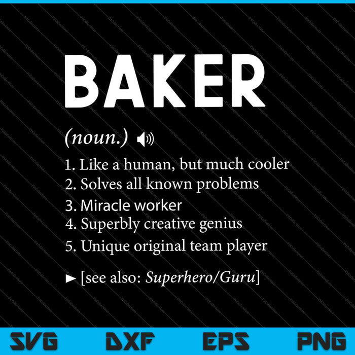 Baker naam definitie betekenis familie grappige SVG PNG snijden afdrukbare bestanden