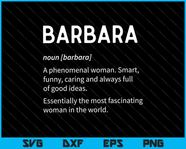 Barbara Name Definition SVG PNG Cutting Printable Files