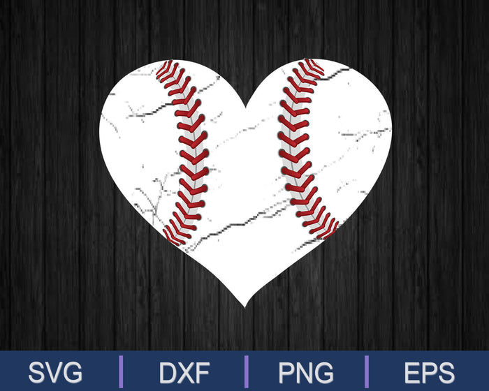 Baseball Heart SVG PNG Cutting Printable Files