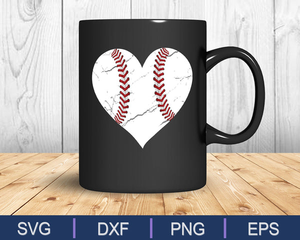 Corazón de béisbol SVG PNG cortando archivos imprimibles - on a t-shirt