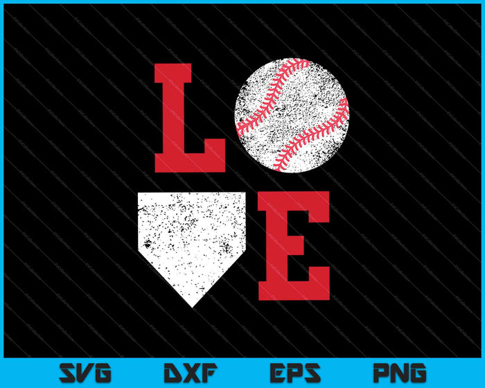 Honkbal liefde SVG PNG snijden afdrukbare bestanden