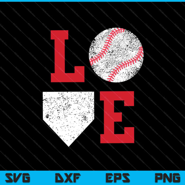 Honkbal liefde SVG PNG snijden afdrukbare bestanden