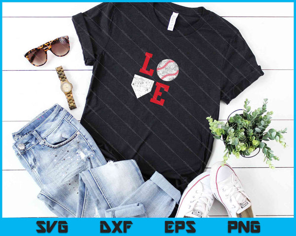 Béisbol Amor SVG PNG Cortar archivos imprimibles - on a t-shirt