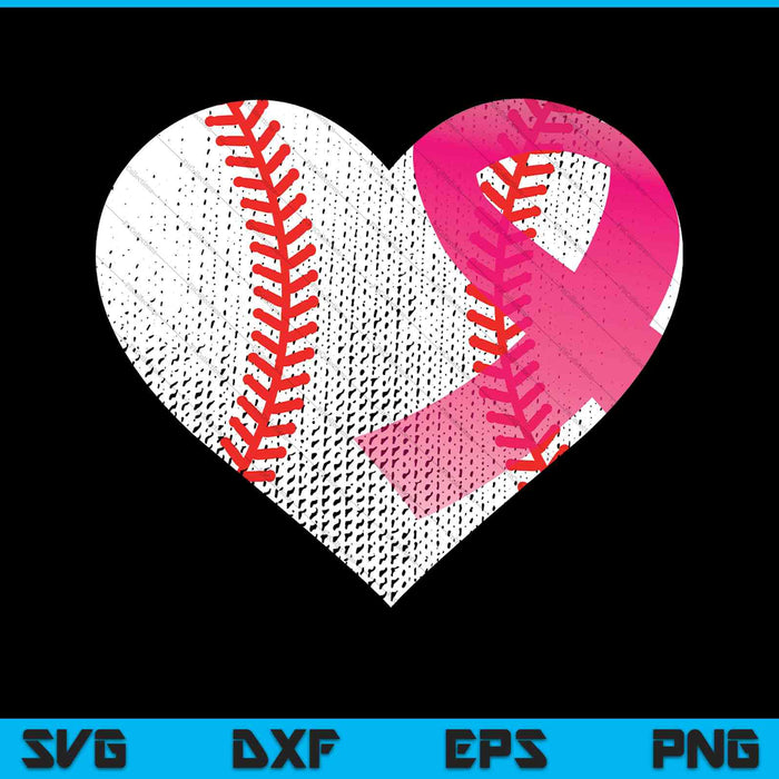 Honkbal roze lint borstkanker bewustzijn SVG PNG snijden afdrukbare bestanden