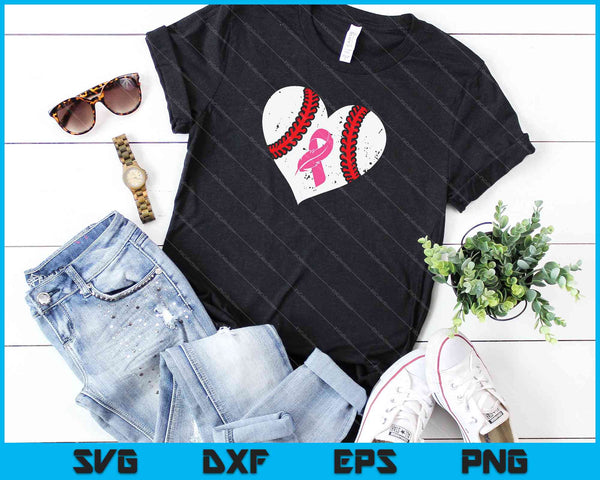 Honkbal roze lint borstkanker bewustzijn SVG PNG snijden afdrukbare bestanden - on a t-shirt