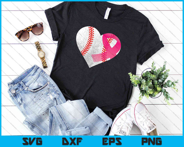 Honkbal roze lint borstkanker bewustzijn SVG PNG snijden afdrukbare bestanden - on a t-shirt
