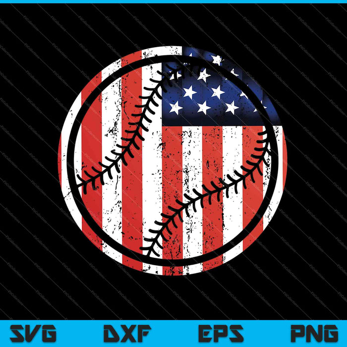 Baseball Player USA American Flag SVG PNG Cutting Printable Files